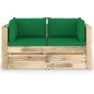 Divano da Giardino 2 Posti con Cuscini Legno Impregnato Verde Divano da Giardino 2 Posti con Cuscini Legno Impregnato Verde