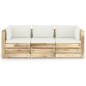 Divano da Giardino 3 Posti con Cuscini Legno Impregnato Verde Divano da Giardino 3 Posti con Cuscini Legno Impregnato Verde