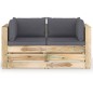 Divano da Giardino 2 Posti con Cuscini Legno Impregnato Verde Divano da Giardino 2 Posti con Cuscini Legno Impregnato Verde