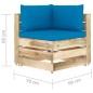 Divano da Giardino 3 Posti con Cuscini Legno Impregnato Verde