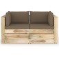 Divano da Giardino 2 Posti con Cuscini Legno Impregnato Verde Divano da Giardino 2 Posti con Cuscini Legno Impregnato Verde
