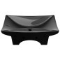 Lavabo Nero Ceramica Lusso Rettangolare Foro Trabocco Foro Rubinetto