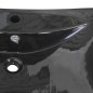 Lavabo Nero Ceramica Lusso Rettangolare Foro Trabocco Foro Rubinetto