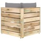 Divano da Giardino 2 Posti con Cuscini Legno Impregnato Verde