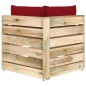 Divano da Giardino 2 Posti con Cuscini Legno Impregnato Verde