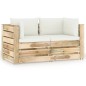 Divano da Giardino 2 Posti con Cuscini Legno Impregnato Verde Divano da Giardino 2 Posti con Cuscini Legno Impregnato Verde