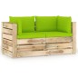 Divano da Giardino 2 Posti con Cuscini Legno Impregnato Verde Divano da Giardino 2 Posti con Cuscini Legno Impregnato Verde