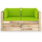 Divano da Giardino 2 Posti con Cuscini Legno Impregnato Verde Divano da Giardino 2 Posti con Cuscini Legno Impregnato Verde