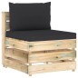 Divano da Giardino 3 Posti con Cuscini Legno Impregnato Verde Divano da Giardino 3 Posti con Cuscini Legno Impregnato Verde