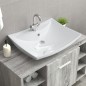 Lavabo Ceramica Lusso Rettangolare Foro di Trabocco e Foro Rubinetto Lavabo Ceramica Lusso Rettangolare Foro di Trabocco e Foro Rubinetto