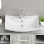 Lavabo Ceramica Lusso Rettangolare Foro di Trabocco e Foro Rubinetto Lavabo Ceramica Lusso Rettangolare Foro di Trabocco e Foro Rubinetto