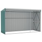 Capanno Giardino a Parete Verde 118x288x178 cm Acciaio Zincato Capanno Giardino a Parete Verde 118x288x178 cm Acciaio Zincato
