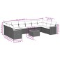 vidaXL Set Divani da Giardino 11 pz con Cuscini in Polyrattan Nero vidaXL Set Divani da Giardino 11 pz con Cuscini in Polyrattan Nero