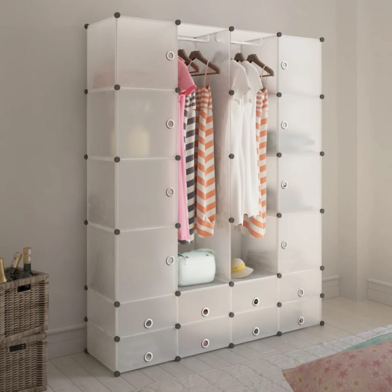 Armadietto Modulare con 18 Scomparti Bianco 37x146x180,5 cm Armadietto Modulare con 18 Scomparti Bianco 37x146x180,5 cm