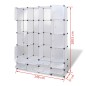 Armadietto Modulare con 18 Scomparti Bianco 37x146x180,5 cm Armadietto Modulare con 18 Scomparti Bianco 37x146x180,5 cm