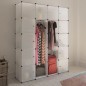 Armadietto Modulare con 14 Scomparti Bianco 37x146x180,5 cm Armadietto Modulare con 14 Scomparti Bianco 37x146x180,5 cm