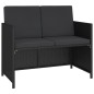 Set da Pranzo da Giardino 6 pz con Cuscini in Polyrattan Nero Set da Pranzo da Giardino 6 pz con Cuscini in Polyrattan Nero