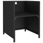 Set da Pranzo da Giardino 6 pz con Cuscini in Polyrattan Nero Set da Pranzo da Giardino 6 pz con Cuscini in Polyrattan Nero