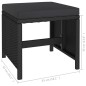 Set da Pranzo da Giardino 6 pz con Cuscini in Polyrattan Nero Set da Pranzo da Giardino 6 pz con Cuscini in Polyrattan Nero