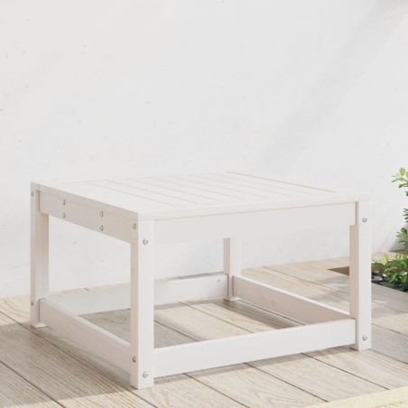 vidaXL Poggiapiedi da Giardino Bianco in Legno Massello di Pino