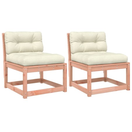 vidaXL Divani Giardino con Cuscini 2 pz in Legno Massello di Douglas