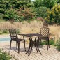 Set da Bistrot 3 pz in Alluminio Pressofuso Bronzo Set da Bistrot 3 pz in Alluminio Pressofuso Bronzo