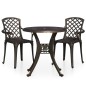 Set da Bistrot 3 pz in Alluminio Pressofuso Bronzo Set da Bistrot 3 pz in Alluminio Pressofuso Bronzo