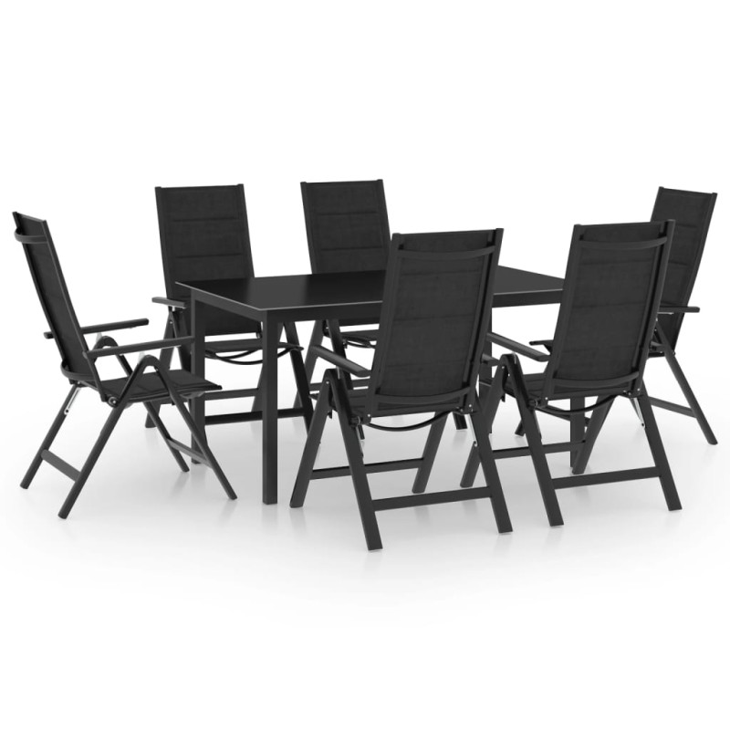 Set Mobili da Pranzo per Giardino 7 pz in Alluminio Antracite Set Mobili da Pranzo per Giardino 7 pz in Alluminio Antracite