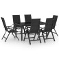 Set Mobili da Pranzo per Giardino 7 pz in Alluminio Antracite Set Mobili da Pranzo per Giardino 7 pz in Alluminio Antracite