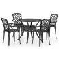 vidaXL Set da Bistrot 5 pz in Alluminio Pressofuso Nero vidaXL Set da Bistrot 5 pz in Alluminio Pressofuso Nero