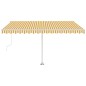 Tenda da Sole Autoportante Automatica 400x350 cm Gialla Bianca Tenda da Sole Autoportante Automatica 400x350 cm Gialla Bianca
