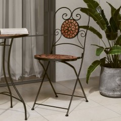 vidaXL Sedie da Bistrò Pieghevoli 2 pz Terracotta in Ceramica