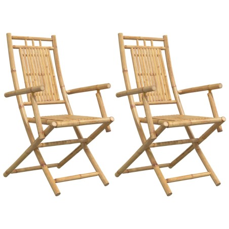 vidaXL Sedie da Giardino Pieghevoli 2 pz 53x66x99 cm in Bambù