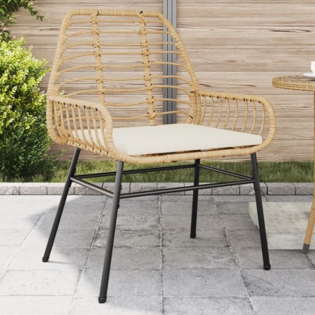vidaXL Sedie da Giardino 2pz con Cuscini Marrone in Polyrattan