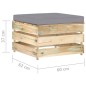 Set Salotto da Giardino 2 pz con Cuscini Legno Impregnato Verde