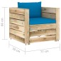 Set Salotto da Giardino 2 pz con Cuscini Legno Impregnato Verde Set Salotto da Giardino 2 pz con Cuscini Legno Impregnato Verde