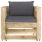 vidaXL Set Salotto da Giardino 2pz con Cuscini Legno Impregnato Verde