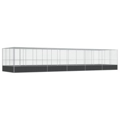 vidaXL Voliera con Estensione Argento 1139x307x212 cm in Acciaio