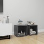 Mobile Porta TV 2 pz Grigio Lucido 37x35x37 cm in Truciolato Mobile Porta TV 2 pz Grigio Lucido 37x35x37 cm in Truciolato