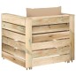 Set Divani da Giardino con Cuscini 2 pz Legno Impregnato Verde Set Divani da Giardino con Cuscini 2 pz Legno Impregnato Verde