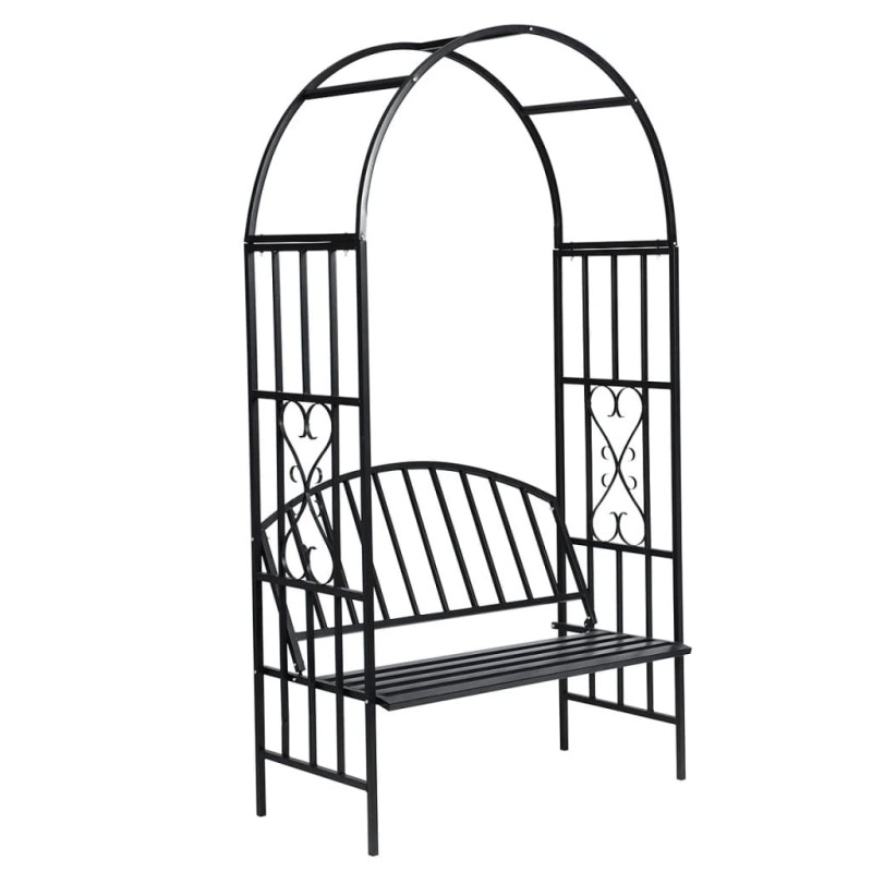 vidaXL Arco da Giardino per Rose con Panchina vidaXL Arco da Giardino per Rose con Panchina