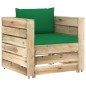 Set Salotto da Giardino 2 pz con Cuscini Legno Impregnato Verde Set Salotto da Giardino 2 pz con Cuscini Legno Impregnato Verde