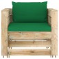 Set Salotto da Giardino 2 pz con Cuscini Legno Impregnato Verde Set Salotto da Giardino 2 pz con Cuscini Legno Impregnato Verde