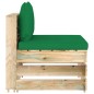 Set Salotto da Giardino 3 pz con Cuscini Legno Impregnato Verde Set Salotto da Giardino 3 pz con Cuscini Legno Impregnato Verde