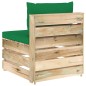 Set Salotto da Giardino 3 pz con Cuscini Legno Impregnato Verde Set Salotto da Giardino 3 pz con Cuscini Legno Impregnato Verde