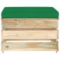 Set Salotto da Giardino 3 pz con Cuscini Legno Impregnato Verde Set Salotto da Giardino 3 pz con Cuscini Legno Impregnato Verde