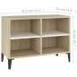 Mobile TV Gambe in Metallo Bianco e Rovere Sonoma 69,5x30x50 cm Mobile TV Gambe in Metallo Bianco e Rovere Sonoma 69,5x30x50 cm