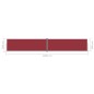 Tenda da Sole Laterale Retrattile Rossa 200x1200 cm Tenda da Sole Laterale Retrattile Rossa 200x1200 cm