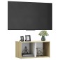 Mobile Porta TV Bianco e Rovere Sonoma 72x35x36,5 cm in Truciolato Mobile Porta TV Bianco e Rovere Sonoma 72x35x36,5 cm in Truciolato