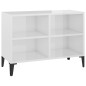 Mobile TV con Gambe in Metallo Bianco Lucido 69,5x30x50 cm Mobile TV con Gambe in Metallo Bianco Lucido 69,5x30x50 cm